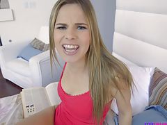 Babes, When her stepbrother walks in on her masturbating Jillian Janson offers to suck him off so hes hard and ready to fuck